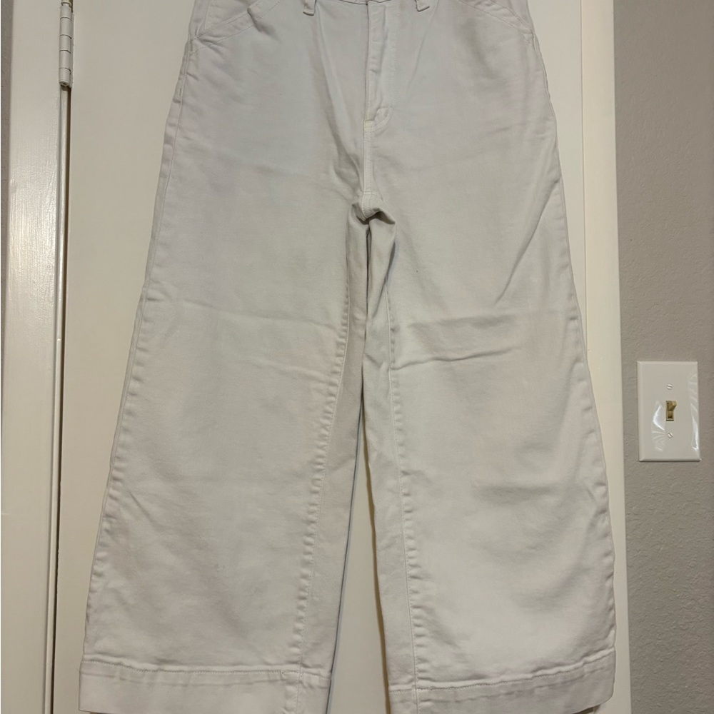 Madewell White Wide-Leg Pants